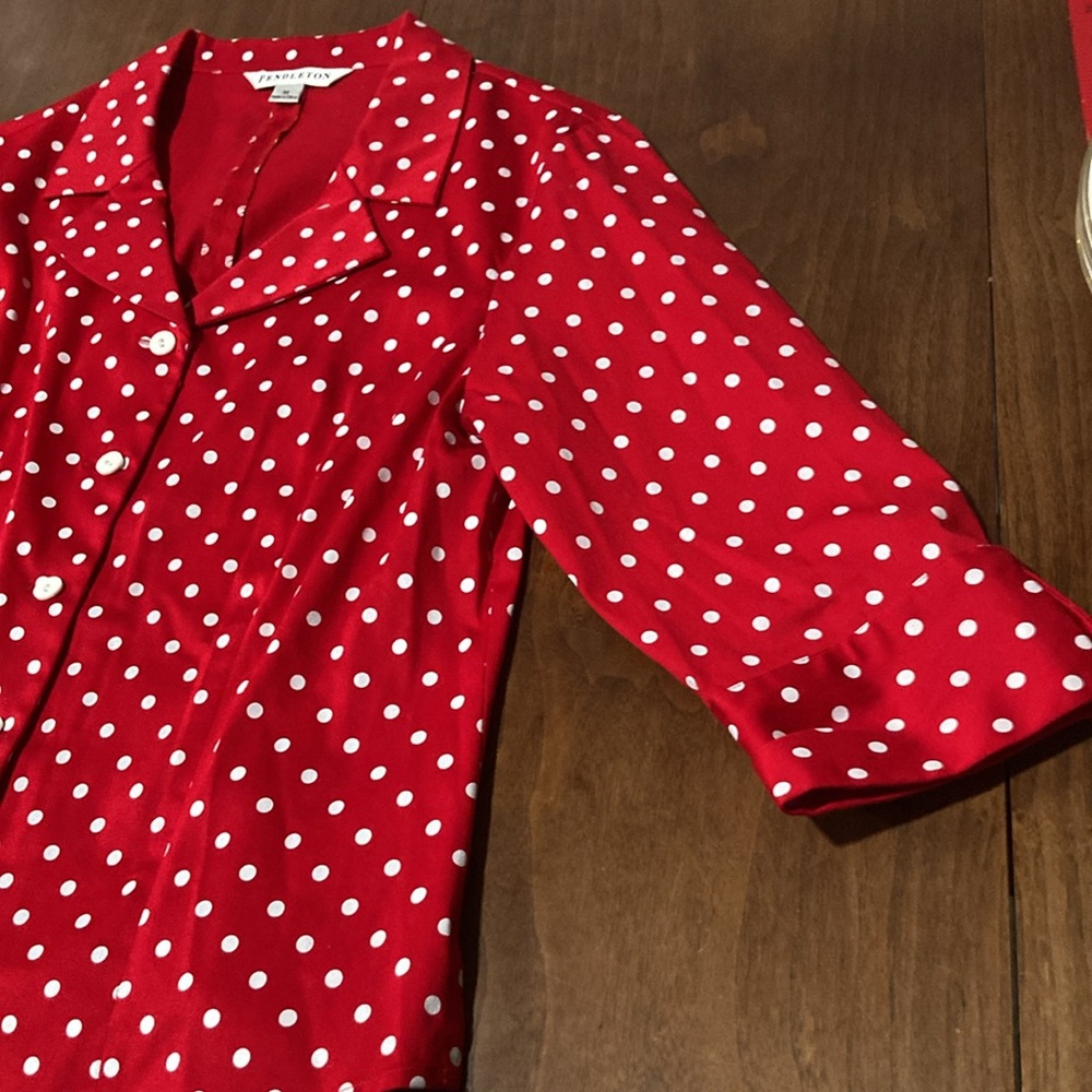 Pendleton Cotton Stretch Blouse Jacket Top M - image 5